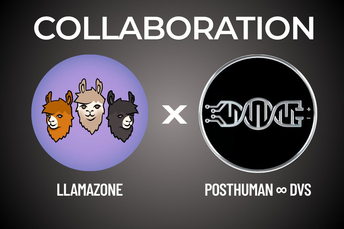 TheLlamaZone's tweet photo. Collab Announcement 
LlamaZone x POSTHUMAN∞ DVS🦙🧬

@POSTHUMAN_DVS  is supporting the Zone by placing offers above floor price on every llama with the Posthuman Hoodie and Posthuman T-Shirt(Clothes) trait!

✅ Out of 41 total POSTHUMAN llamas, 31 are already minted — and every single one now has an active offer(1,1 $ATOM) live on Stargaze.

But that’s not all!
To celebrate this collaboration, LlamaZone is airdropping 28 llamas from our treasury to holders of the POSTHUMAN trait in the Cosmos Ecosystem News NFT collection.
When validators vibe, ecosystems grow.

And some traits speak louder than rarity — they speak identity.👀
#LlamaZone #POSTHUMAN #CosmosNFTs