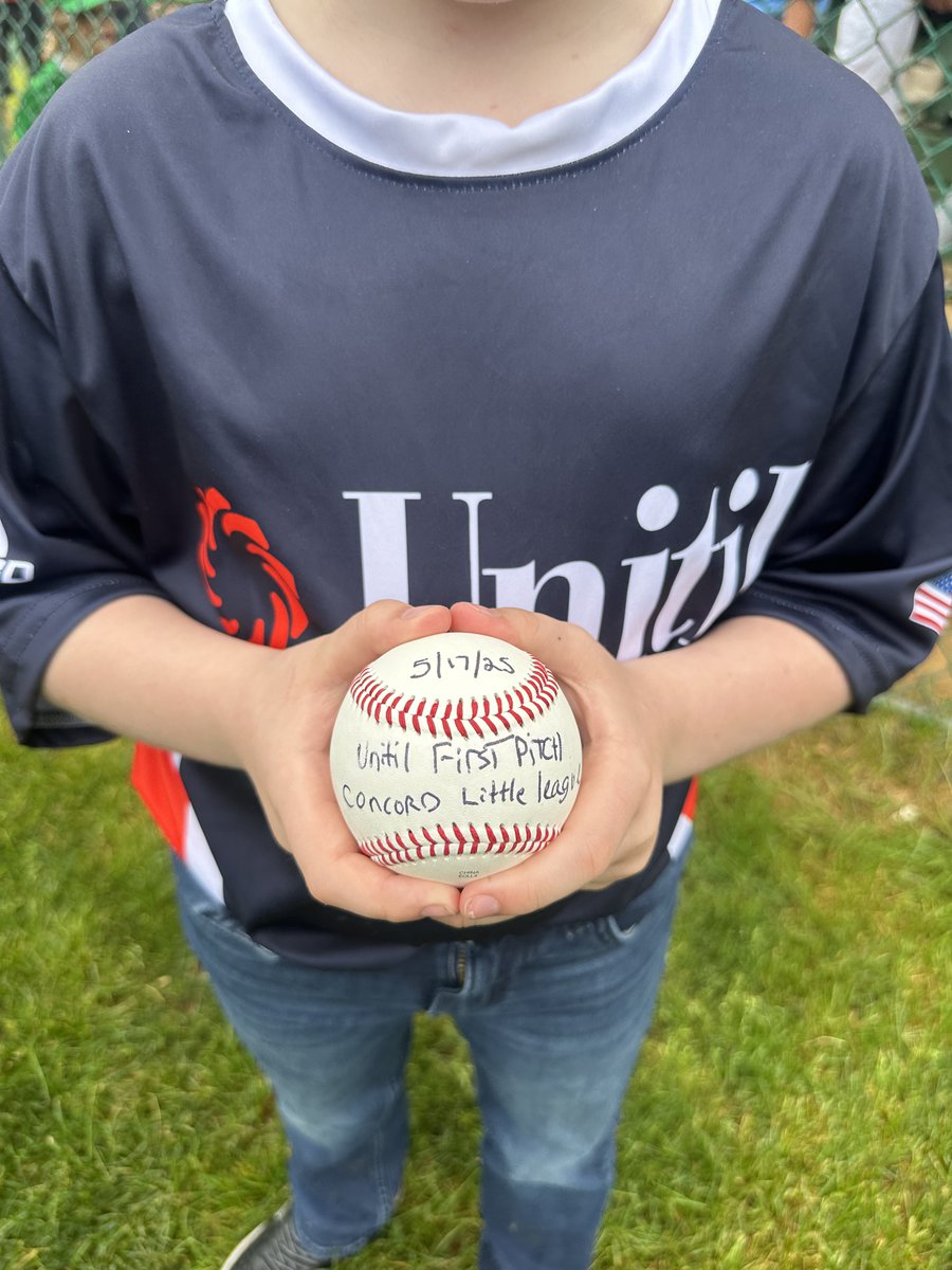 Unitil's tweet photo. TeamUnitil threw out the first pitch for Concord Little League this morning. Thank you to the organizers for including us! https://t.co/kmWWHldIER