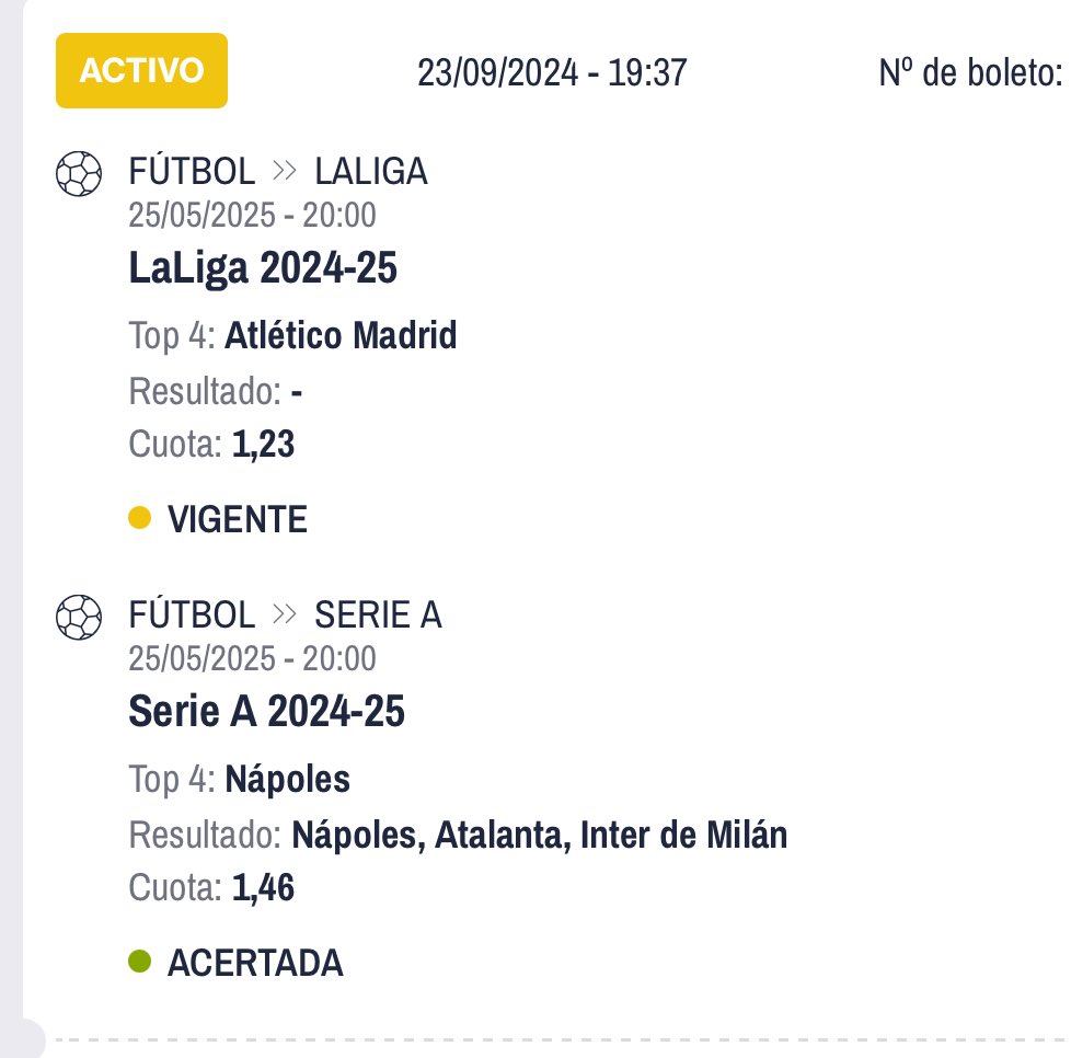 Repasando las apuestas a largo plazo que llevo esta temporada he visto esto. 
No sé a qué tipster se la habría visto pero me parece brutal, de lo mejorcito sino la mejor de la temporada