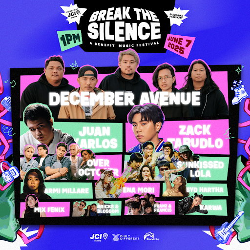 SoundCheckMNL's tweet photo. BREAK THE SILENCE
📅 June 7, 2025 | 📍Parklinks, Pasig
A benefit music fest for women &amp; children facing abuse, mental health struggles &amp; exploitation.
🎤 w/ Dec Avenue, Zack Tabudlo, Armi Millare, Juan Karlos, Over October, etc
🎟️ Tix: https://t.co/AgwkOBZkYN #BreakTheSilence https://t.co/qgEJV8l5AX
