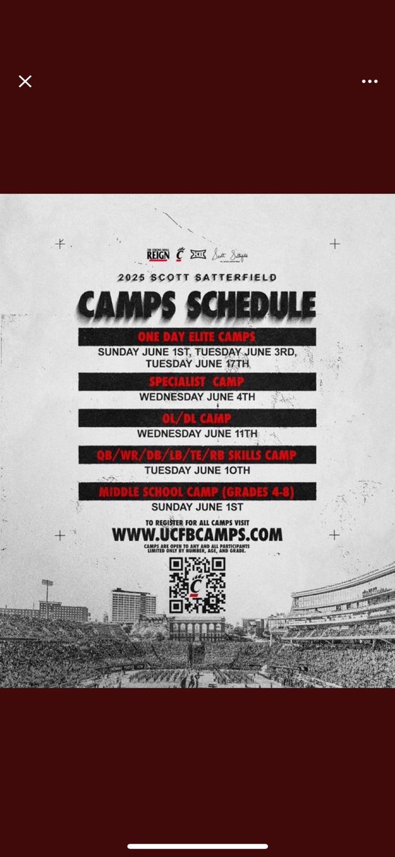 Thank you <a href="/CoachCFitch17/">Curtis Fitch</a> for the personal invitation to <a href="/GoBearcatsFB/">Cincinnati Football</a> football camp. Can’t wait to compete!