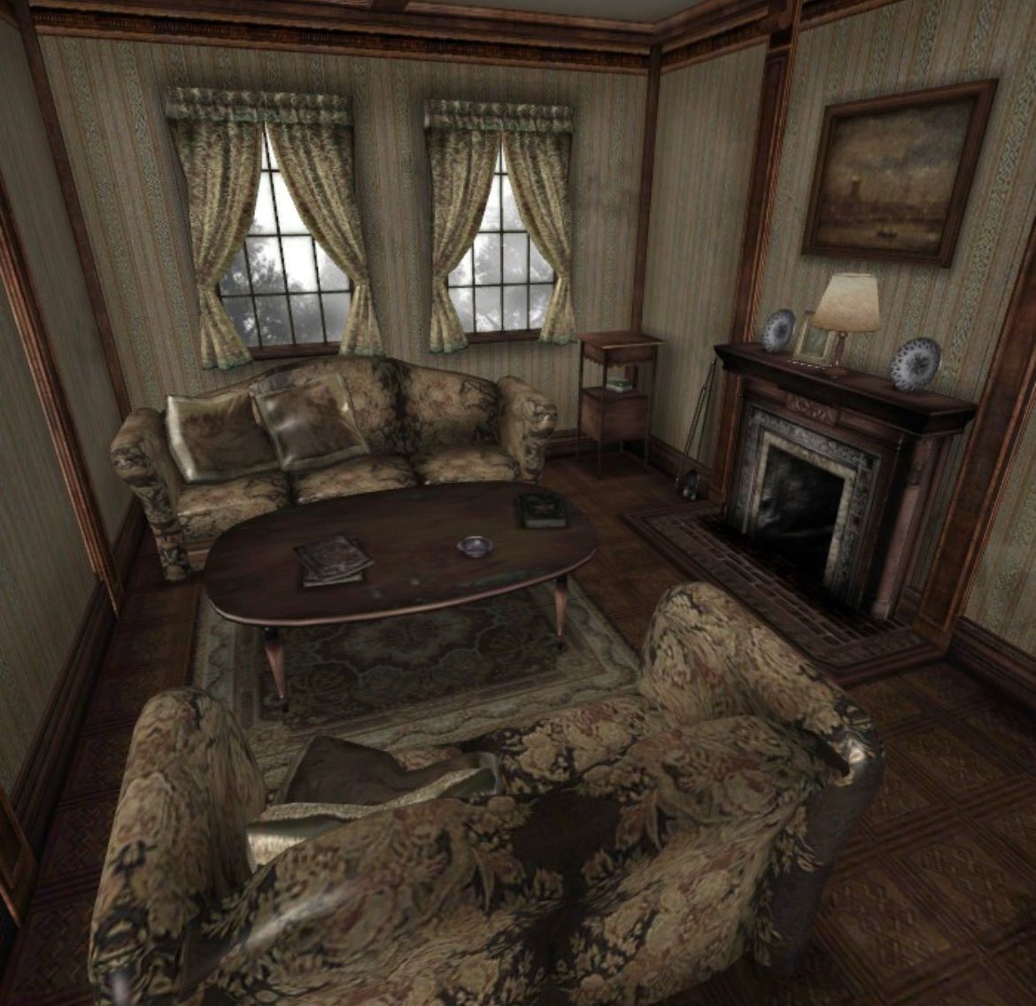 esoteric4ng3l's tweet photo. Baldwin Mansion | Silent Hill 2 https://t.co/Be4BswBqxN