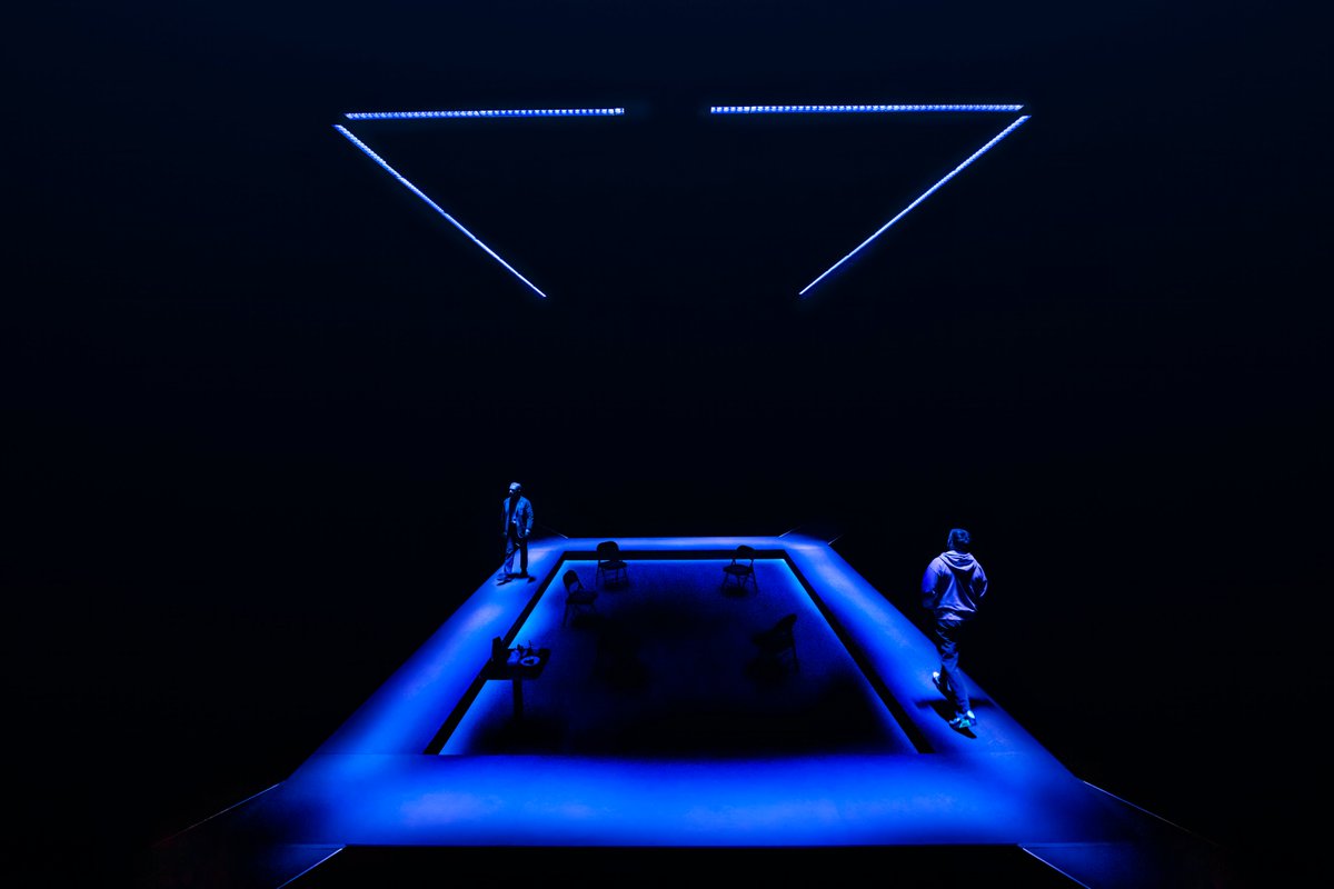 NTSonline's tweet image. “The fifth step, there is a confessional element to it, a sacred element” 
 
We are excited to share pictures of Jack Lowden and Martin Freeman taking to the stage at @sohoplacelondon in David Ireland’s The #FifthStep. Directed by Finn den Hertog

📸 Johan Persson