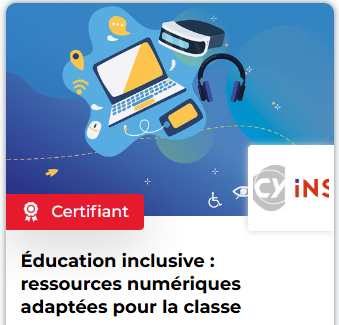 MOOC « École inclusive : ressources numériques adaptées pour la classe »
Inscription gratuite sur FUN MOOC
fun-mooc.fr/fr/cours/educa…