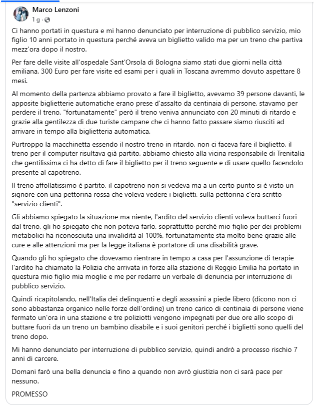 li hanno portati in questura
un bambino disabile ei suoi genitori 
perché i biglietti erano quelli del giorno dopo😳