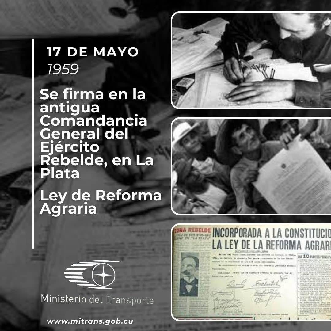 LuisRosesHdz's tweet image. Trabajando duro arribamos al 66 Aniversario de la Ley de Reforma Agraria, firmada por nuestro Comandante en Jefe #FidelPorSiempre.
Felicitaciones a los campesinos cubanos!!!🇨🇺🇨🇺🇨🇺
@MitransCuba