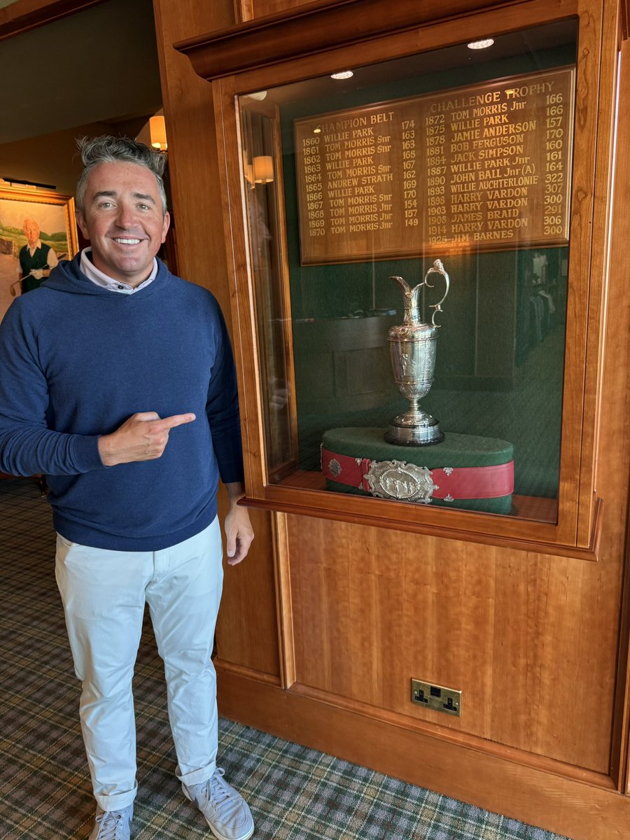 DrewShockley's tweet photo. Saved my best round for the LAST day in Scotland @PrestwickGC 

Designed by Old Tom Morris - Prestwick Golf Club is the birthplace of @TheOpen in 1860 and has hosted the event 24 times. 

Major thanks to host member Cameron Murray. 

Beautiful day at a historic place. https://t.co/KKhis21N5p