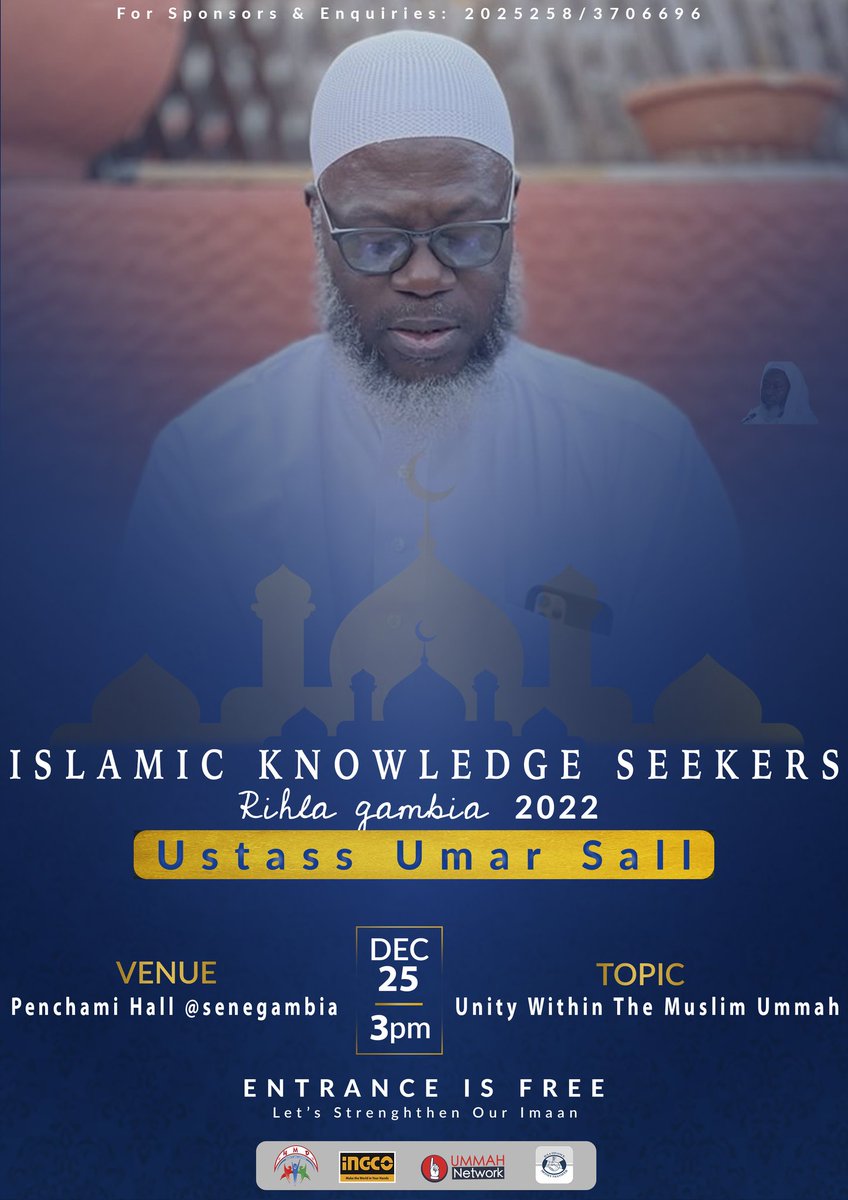 Njiez Graphics Designs (@njiezgraphics) on Twitter photo An advert flyer we did for Islamic Knowledge Seekers in The Gambia on their Rihla Gambia event inviting Oustass Umar Sall.
<a href="/njiez_graphics/">Njiez Graphics Visuals</a>
<a href="/NjiezGraphics/">Njiez Graphics Designs</a>
#flyer #gambia #logos #banjul #Poster #banner #njiezgraphicsdesigns An advert flyer we did for Islamic Knowledge Seekers in The Gambia on their Rihla Gambia event inviting Oustass Umar Sall.
<a href="/njiez_graphics/">Njiez Graphics Visuals</a>
<a href="/NjiezGraphics/">Njiez Graphics Designs</a>
#flyer #gambia #logos #banjul #Poster #banner #njiezgraphicsdesigns