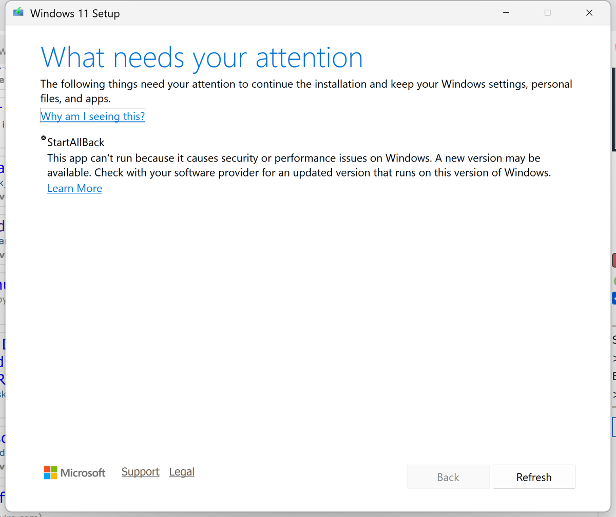 wvnative03's tweet photo. @StartIsBack I keep getting this when trying to use windows update. Any chance of a fix? https://t.co/1nmLAV4B6q