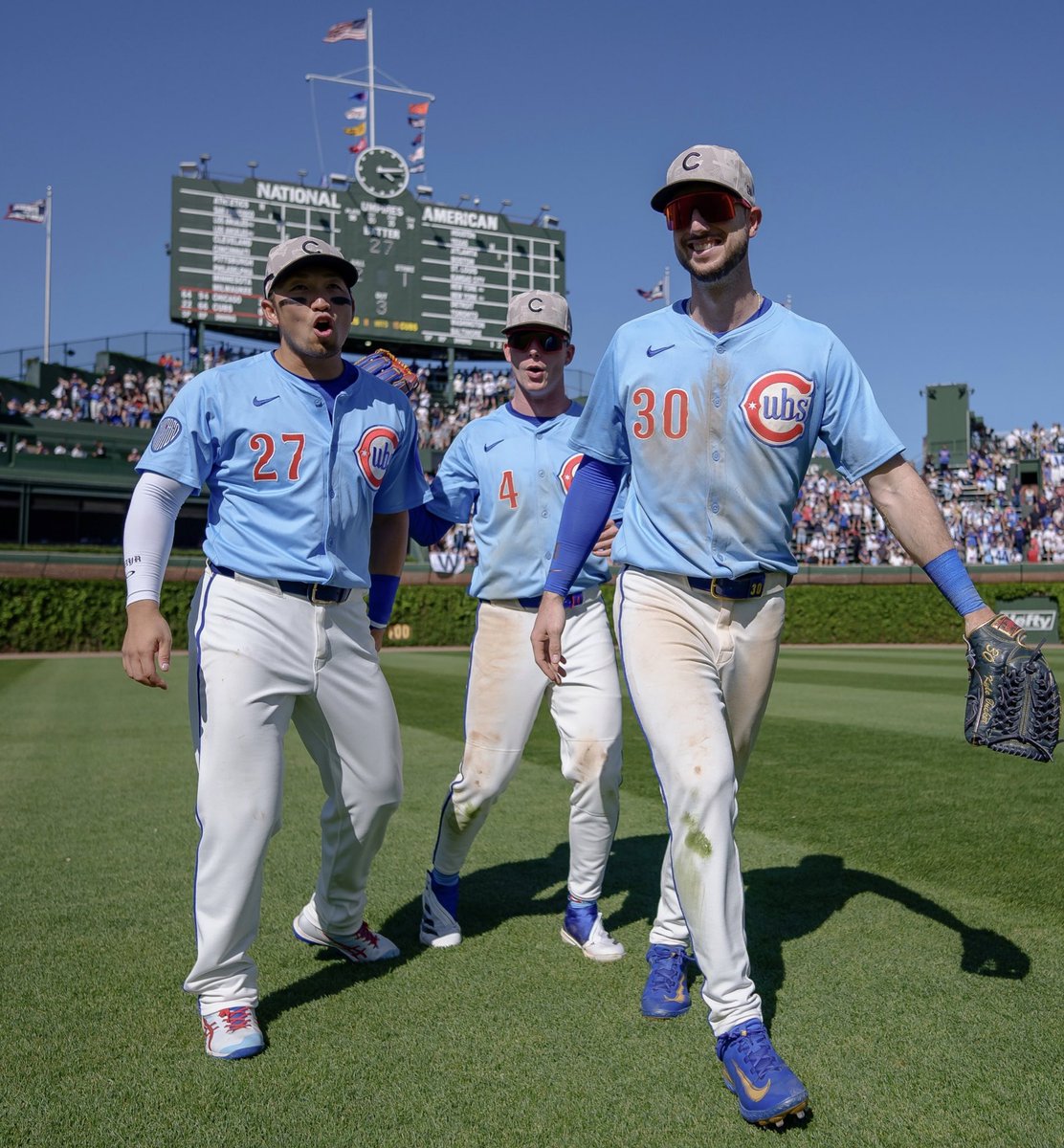 Best outfield in baseball 🤩

PCA: 12 HR | 36 RBI | .882 OPS 
Seiya: 11 HR | 37 RBI | .822 OPS
Tuck: 10 HR | 33 RBI | .906 OPS