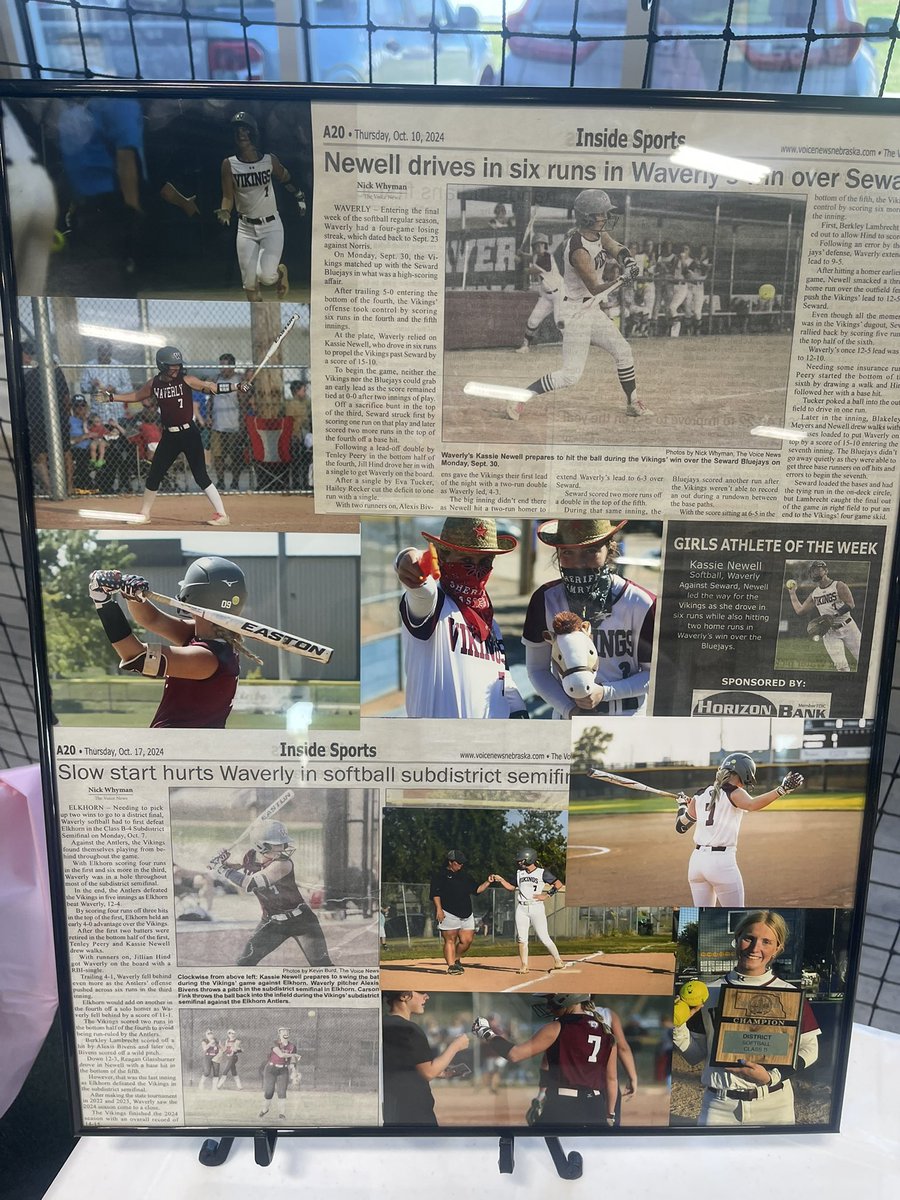 NickWhyman's tweet image. First graduation party down and this is the coolest thing for me, I was featured on the display with some stories/photos I took during the high school softball season.
Thanks for everything, @kassienewell27
#nebpreps