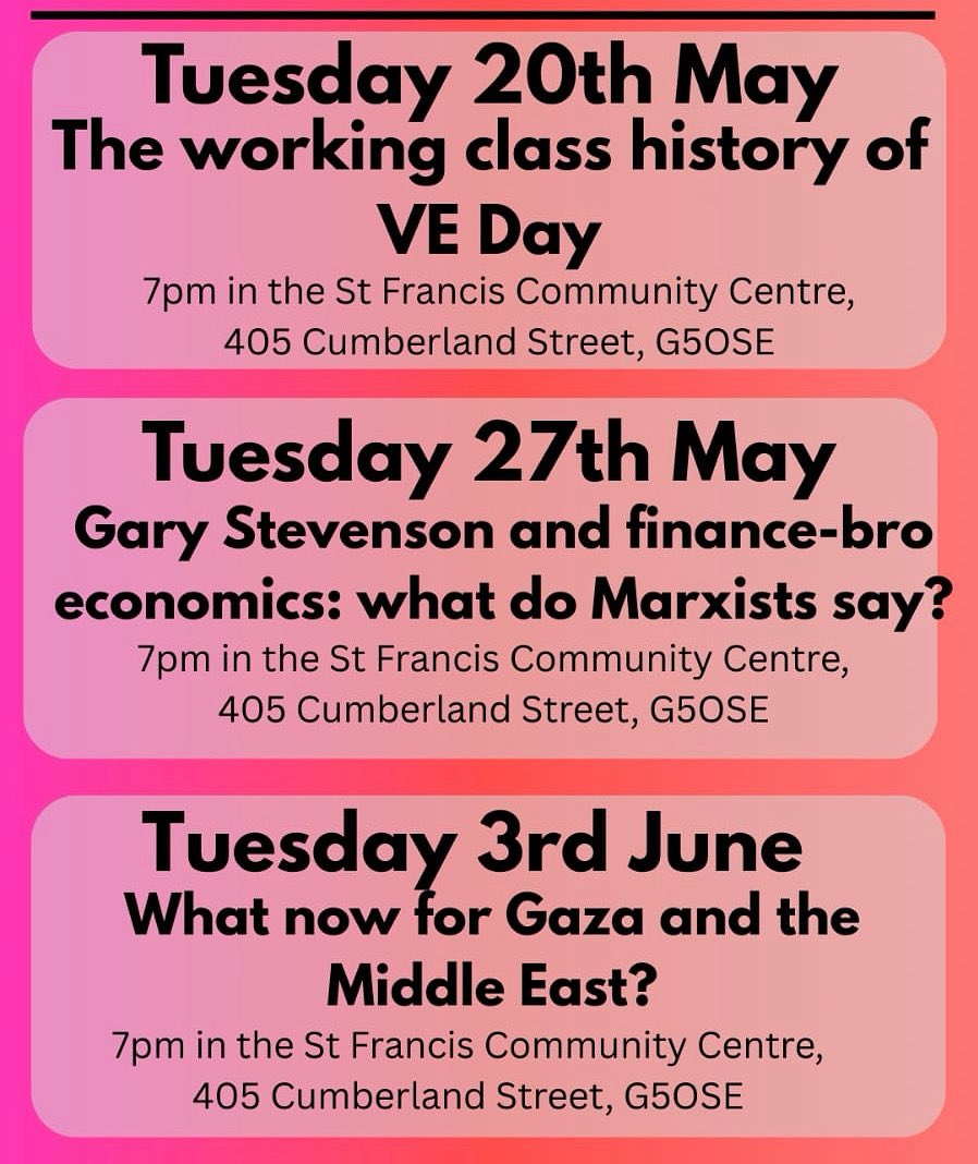 Socialist Party Scotland meetings in Glasgow over next few weeks…..