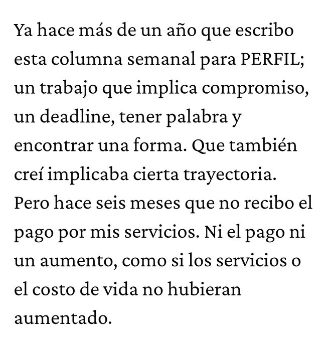 ferosoriano's tweet photo. Bajen la persiana de las escuelas de periodismo y en la puerta peguen esta nota de la colega Leticia Martin. Perfil le paga 50 mil pesos por mes. Pero en realidad hace seis meses que no le paga.  https://t.co/J5qpvpyJoL https://t.co/yCjZHl4C0X