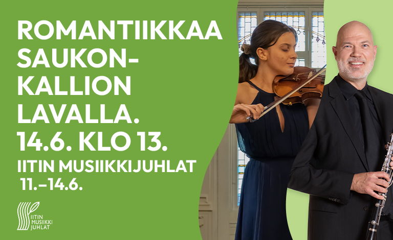Saukonkallion tanssilavalla kuullaan tänä vuonna niin romantiikan ajan klassikoita kuin uudempia sävellyksiä.

Ohjelmassa musiikkia muun muassa Schubertilta, Ravelilta, Rautavaaralta ja Brahmsilta sekä musiikkijuhlille saapuvalta Michel Runtzilta.

<a href="/Festivaalit/">Finland Festivals</a>