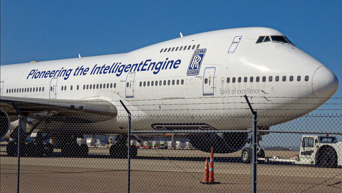 Rolls Royce 747-200 Testing SAF at <a href="/TucsonAirport/">Tucson Airport</a> 
With 3 RB211s and 1 Trent 1000, she flew a 4+ hour test flight over the SW US and East Pacific.