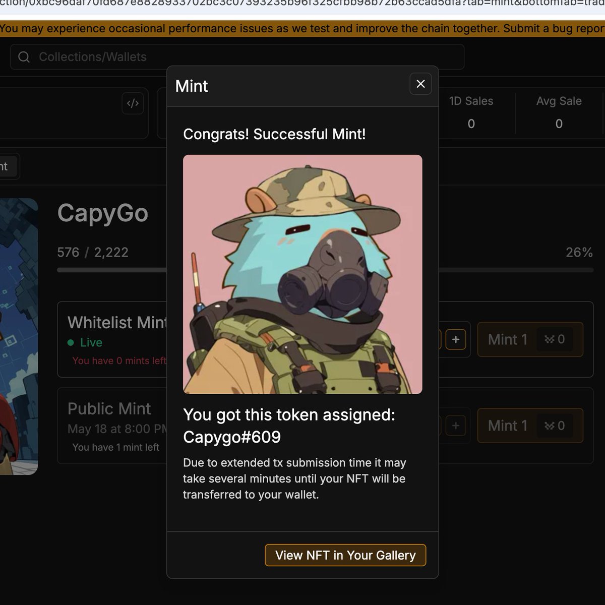 0xNani_'s tweet photo. Just minted this badass @Capygoio  🐐 on @tradeportxyz — Capygo#609

On the @movementlabsxyz . Smooth, fast, and fire! 🚀
LFG 💥

#CapyGo #MoveNetwork #NFTmint #TradePort https://t.co/F7nVoZtAEm
