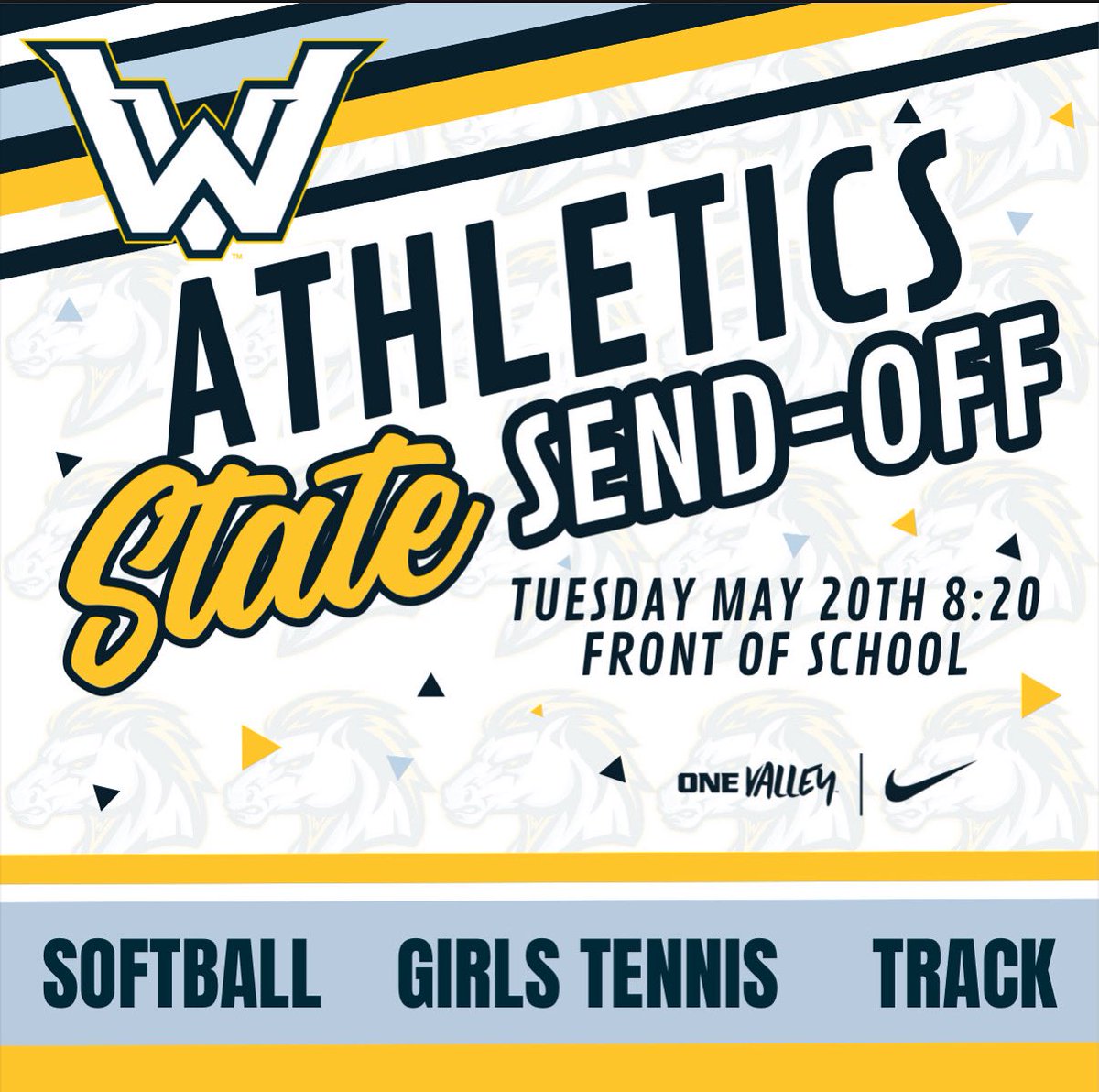 Join us Tuesday morning as we send off these teams to the State Tournament!! Best of Luck <a href="/DubVSoftball/">Walker Valley Softball</a> <a href="/DubVTrack/">Walker Valley Track & Field</a> &amp; our tennis team!!