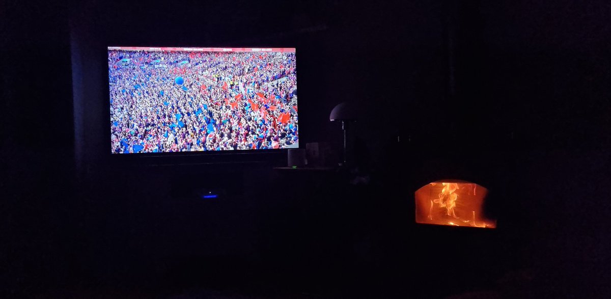 3:30am Fire lit, FA Cup Final on the box.
Come on Palace!
