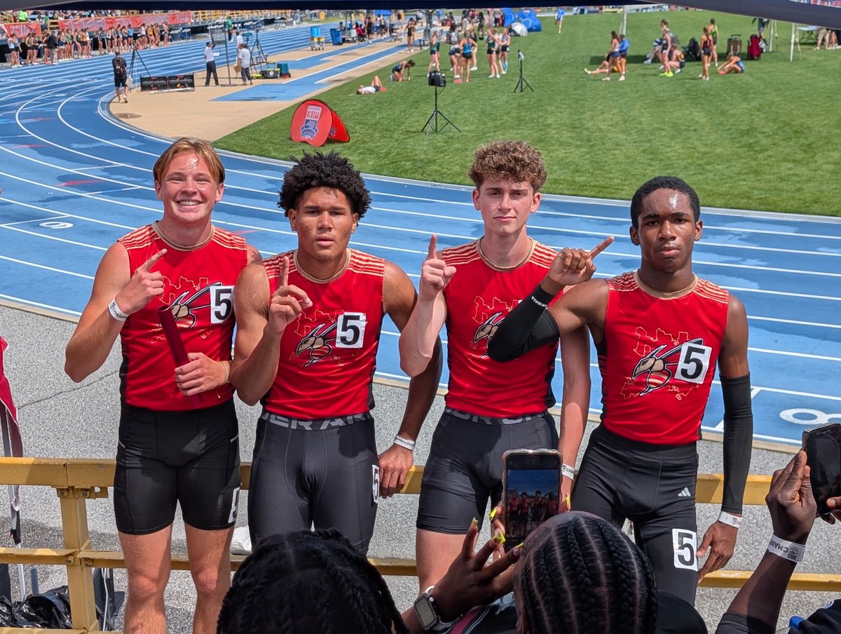 NEW STATE RECORD!!!!! Congrats to the 2025 2A Outdoor 4x800 State Champions!!! #TogetherWeSwarm