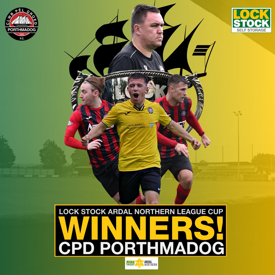 Your Lock Stock <a href="/ArdalNorthern/">Lock Stock Ardal Northern Leagues</a> League Cup Winners, <a href="/CPDPorthmadogFC/">CPD Porthmadog FC🏴󠁧󠁢󠁷󠁬󠁳󠁿</a>!

#ArdalNorthern
