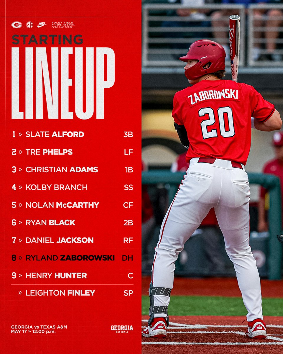 BaseballUGA's tweet photo. It's Saturday in Athens‼️

#GoDawgs https://t.co/kzBccZb4if