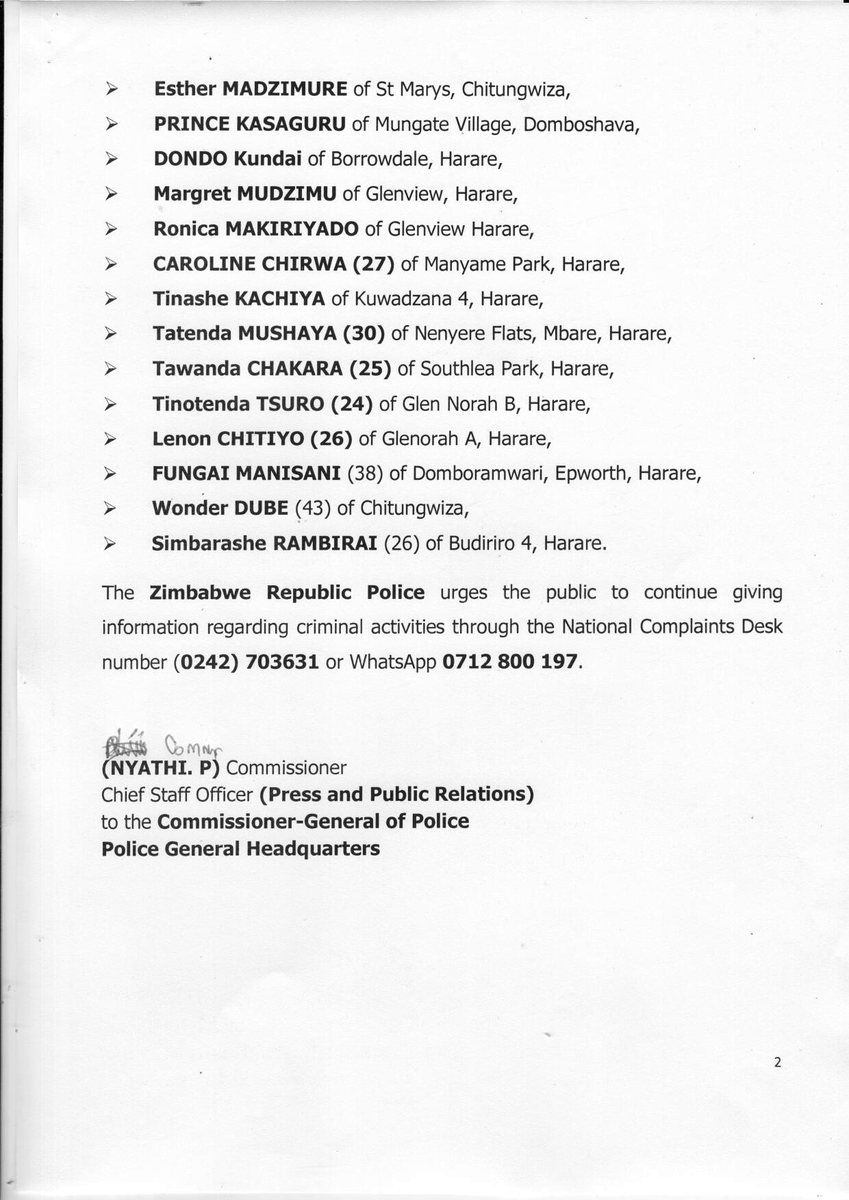 PoliceZimbabwe tweet picture