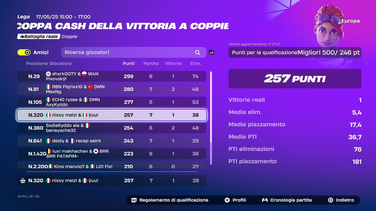 Qual console cash cup final w @burgeefv