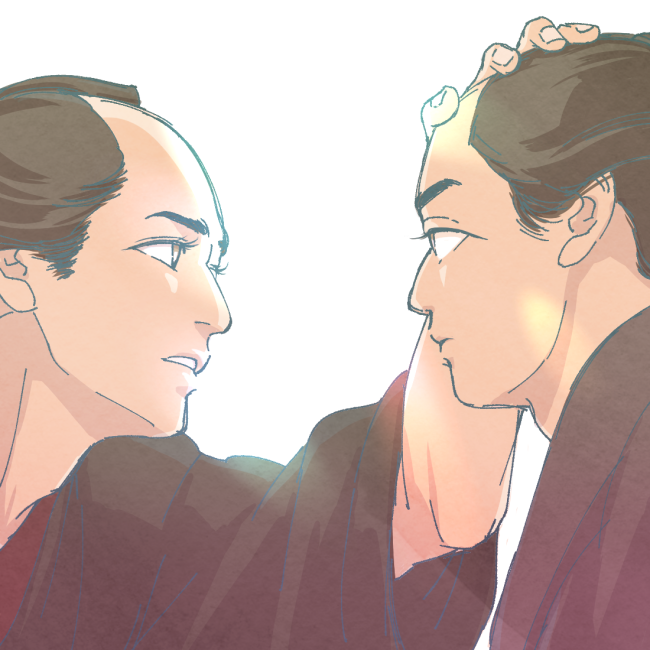 「#大河べらぼう#べらぼう絵公式のこのアングルよき。(そしてまつげ) 」|ロックのイラスト