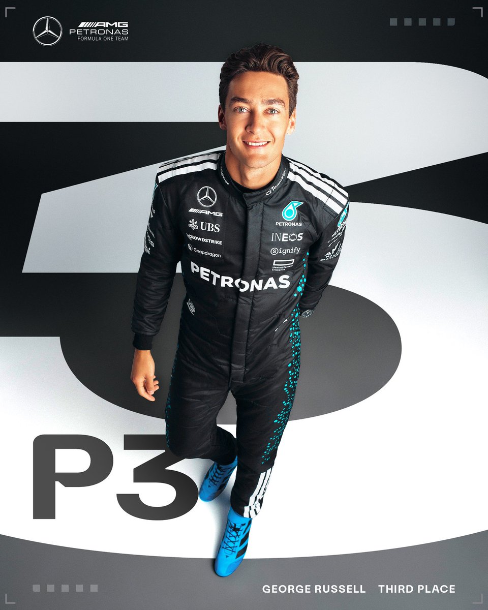 MercedesAMGF1's tweet photo. THAT’S P3 FOR GEORGE AT IMOLA! LOVELY JOB 👏👏 https://t.co/2Z4hTnEFjY
