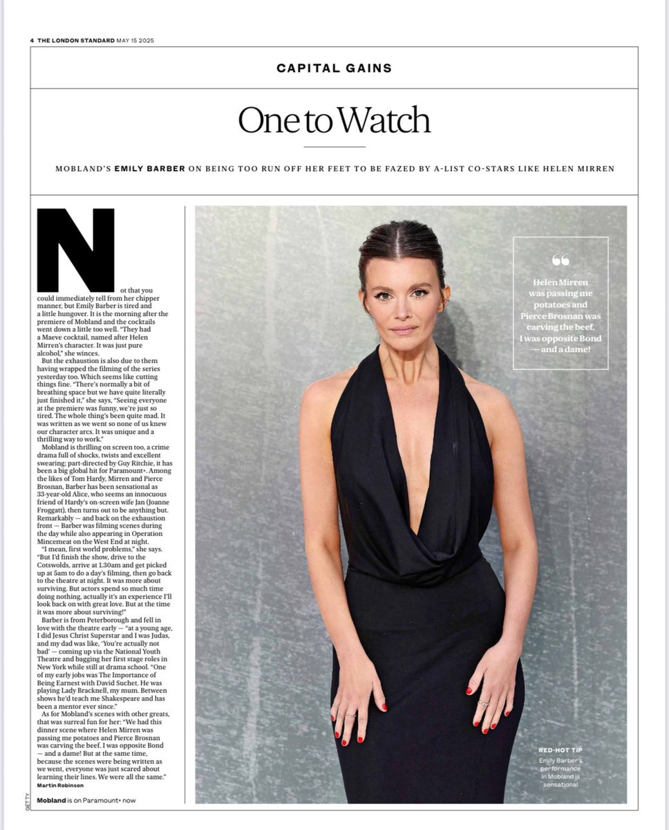 In the Standard this week talking Mobland &amp; Mincemeat 🗞️ standard.co.uk/culture/tvfilm…