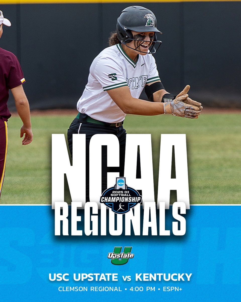 Big South Conference (@bigsouthsports) on Twitter photo Saturdays are for the 𝗦𝗣𝗔𝗥𝗧𝗔𝗡𝗦 ⚔️
<a href="/UpstateSoftball/">USC Upstate Softball</a> battles Kentucky this afternoon, looking to stay alive in the <a href="/NCAASoftball/">NCAA Softball</a> Clemson Regional!
#RoadToWCWS Saturdays are for the 𝗦𝗣𝗔𝗥𝗧𝗔𝗡𝗦 ⚔️
<a href="/UpstateSoftball/">USC Upstate Softball</a> battles Kentucky this afternoon, looking to stay alive in the <a href="/NCAASoftball/">NCAA Softball</a> Clemson Regional!
#RoadToWCWS