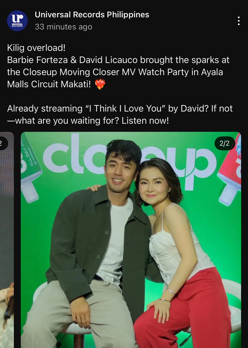 ShimodaWest's tweet photo. mga kabarda sna makapag comments tayo sa UniversalRecords kasi pinopost nila ang pictures ng barda ng close up event, request natin na sana barda ang MV ng i think i love you tulong tulong tayo pra mapansin
@universalrec_ph
#BarDa
#CloseupxBarDa
#BarbieForteza
#DavidLicauco https://t.co/WcZoKCcSVH