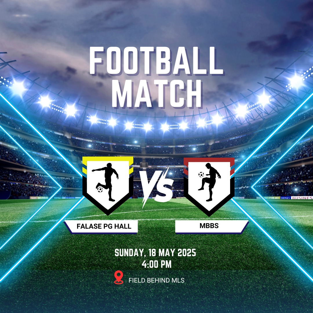 AFPGH's tweet photo. Matchday Alert
Falase PG Hall vs MBBS
Tomorrow | 4PM | MLS Pitch

Two giants. One pitch. No mercy.
Come rep your hall and catch every thrilling moment!

#FalasePG #MBBS #HallFootball #CampusDerby #AFPGH #GameDay https://t.co/bnhh4ORNyd