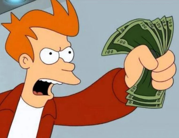 Lo de la multa de Eurovisión es exactamente el meme de Futurama, pero al revés: Don't shut up and take my money!