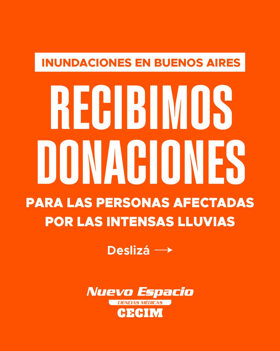 cecim_nemed's tweet photo. RECIBIDMOS DONACIONES PARA LOS AFECTADOS POR LAS INUNDACIONES
BRINDEMOS NUESTRA AYUDA 🤜🤛

Durante esta semana vamos a estar juntando donaciones para ayudar a los afectados por las inundaciones que se dieron con la última tormenta. https://t.co/yqtaWDFI5n