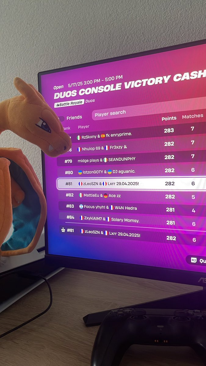 Quall w/LeoSZN (played bad) 
charizardGoty