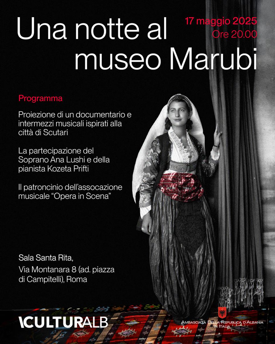 AlEmbassyItaly's tweet photo. Stasera, la Notte dei Musei di Roma vedrà protagonista anche il Museo Marubi di #Scutari, in #Albania.
Venite a visitarlo, ascoltarlo e sentirne il profumo!
#MuzeuMarubi
#lanottedeimusei https://t.co/GV7iarCGsu