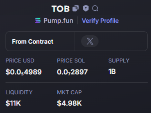 AndryJorge's tweet photo. Done:   51X   
$TOB  #TOB 
Call: 4 K -  122K 
CA -  HcMHyLYQCDBFPYw8HSSVXc3jBdtezb3ADFdTY5Cfpump
TG: https://t.co/991RcwMrL1 https://t.co/Dfr9EcxFnW