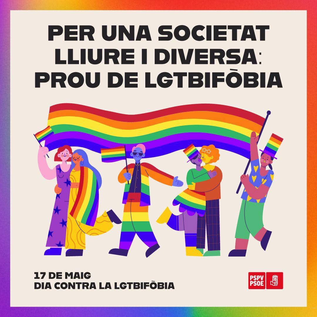 psoe_biar's tweet photo. En el Día Internacional contra la #LGTBIfobia, desde el PSOE reafirmamos nuestro compromiso inquebrantable con la defensa de los derechos humanos y la erradicación de toda forma de discriminación.

#EnPiePorLaIgualdad
#StopLGTBIfobia https://t.co/wDrv9c0p2B