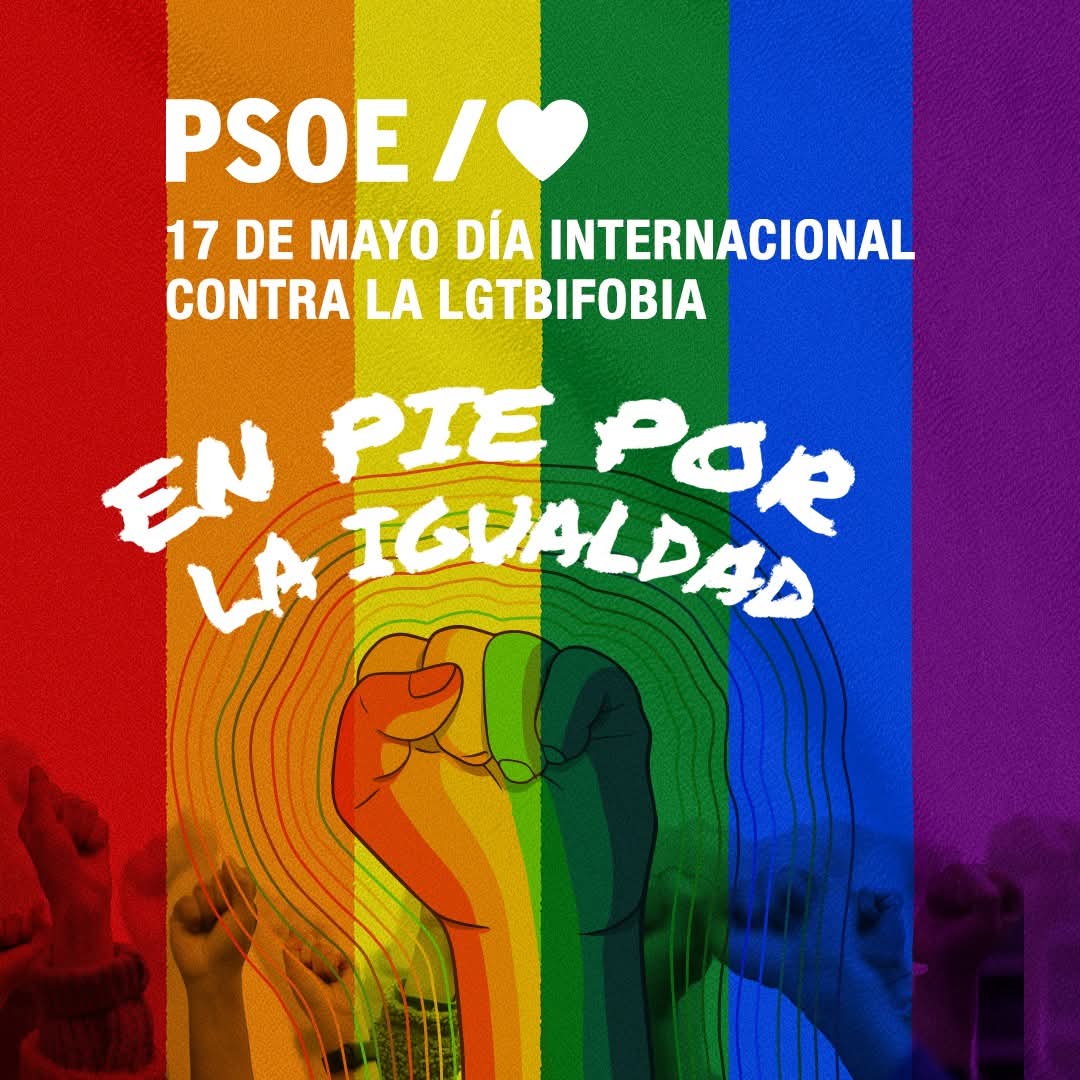 psoe_biar's tweet photo. En el Día Internacional contra la #LGTBIfobia, desde el PSOE reafirmamos nuestro compromiso inquebrantable con la defensa de los derechos humanos y la erradicación de toda forma de discriminación.

#EnPiePorLaIgualdad
#StopLGTBIfobia https://t.co/wDrv9c0p2B