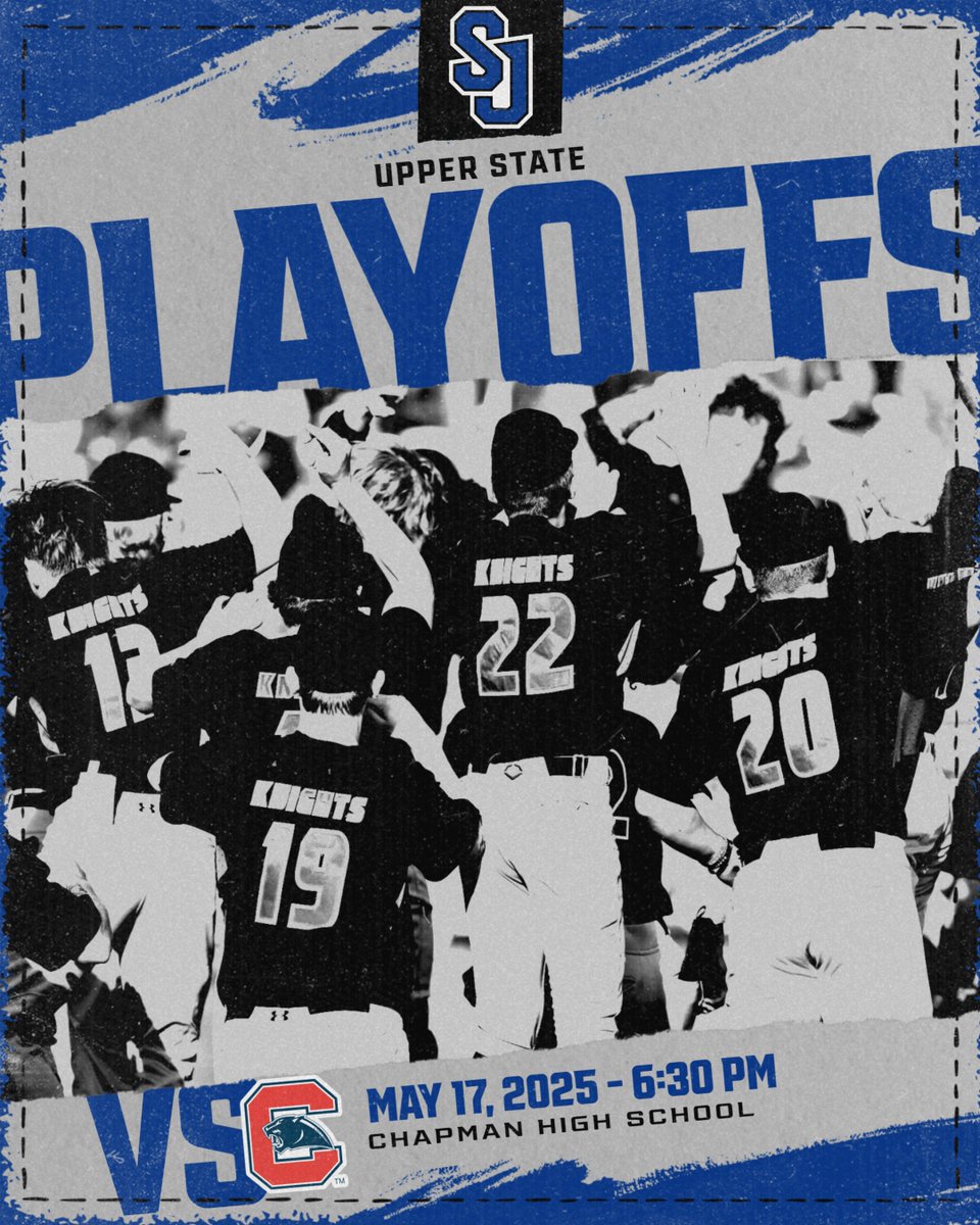 With their huge win over Southside Chrisitian on Thursday, the Knights have advanced in the winners' bracket of the Upper State Playoffs and will travel to Chapman High tonight.  First pitch at 6:30.  See y'all there!  #GoKnights <a href="/sjcs_athletics/">St. Joseph's Catholic School Athletics</a>
