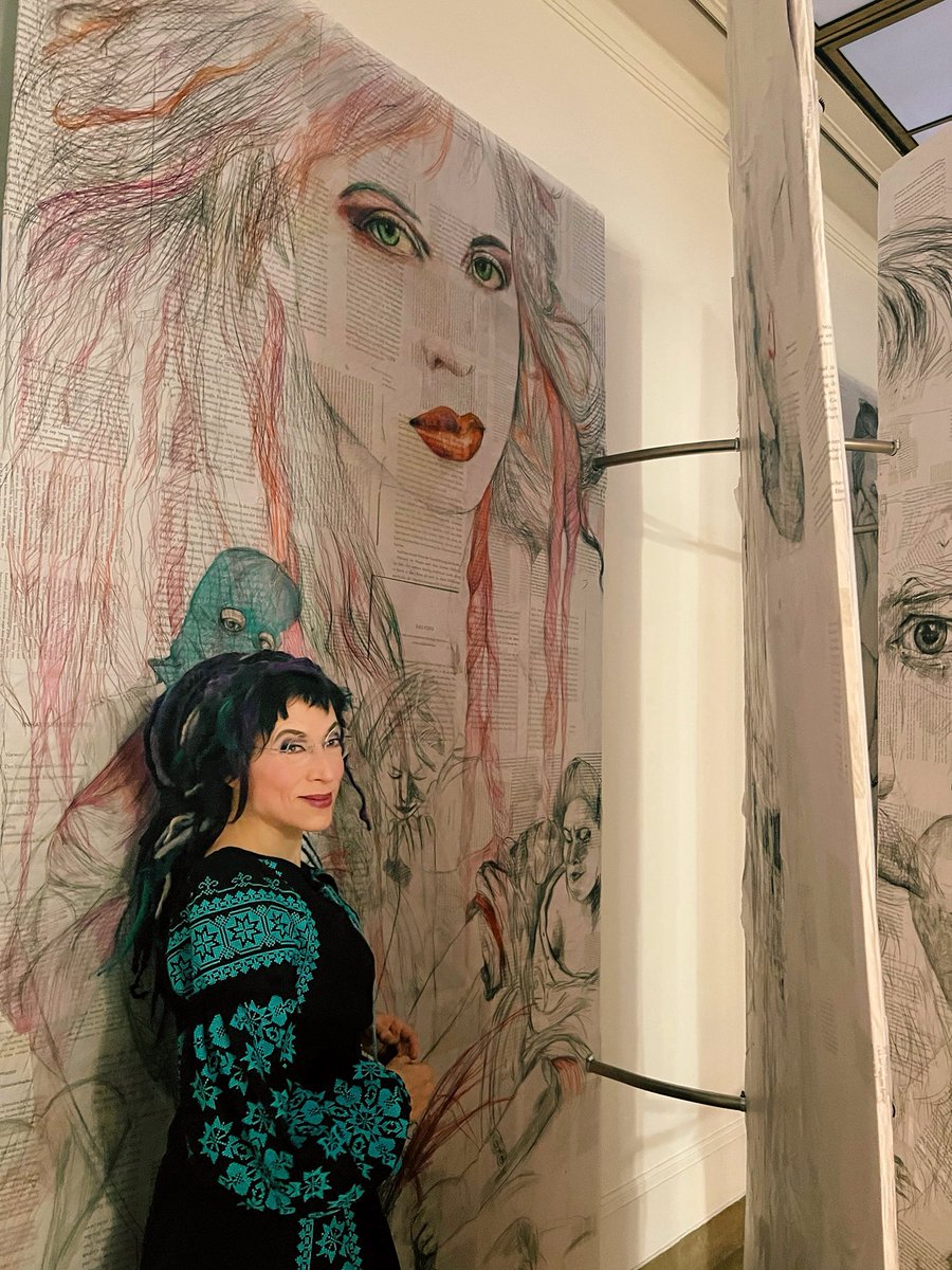 Found myself on the wall in the House of Literature in #Stuttgart! On the right corner you can see Judith beheading Holofernes by #ArtemisiaGentileschi - Juudit in my novel When The Doves Disappeared is named after this particular Judith.