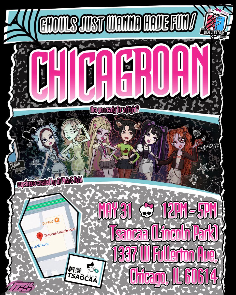 loonacupsleeve's tweet photo. GHOUL OF THE MONTH☠️🎀

CHICAGROAN!

we will be at tsaocaa lincoln park to party with you guys! dress scary cute and get ready to celebrate artms and yves! https://t.co/UNbbkxYsbO