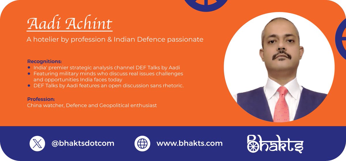 bhaktsdotcom's tweet image. 🧵 Thread 105: Aadi Achint – The Voice That Decodes Civilization
He’s a warning bell for 🇮🇳 Bharat.
If you haven’t watched #DEFTalks — you’re missing the sharpest civilizational strategist in the room.
One of the most articulate 📢voices speaking for 🇮🇳 Bharat’s dharmic…