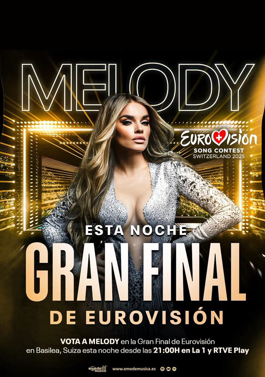 RobertoMurielOF's tweet photo. Todo lo mejor esta noche @soyyomelody 
Esta noche cumples un sueño
Y CONTIGO 
lo cumplimos 
NOSOTROS! 💙🙏🏽

#Melody
#EsaDiva
#Eurovisión2025
#VoteForMelody
#VoteForSpain 
#Spain12Points https://t.co/shedzSTaoT