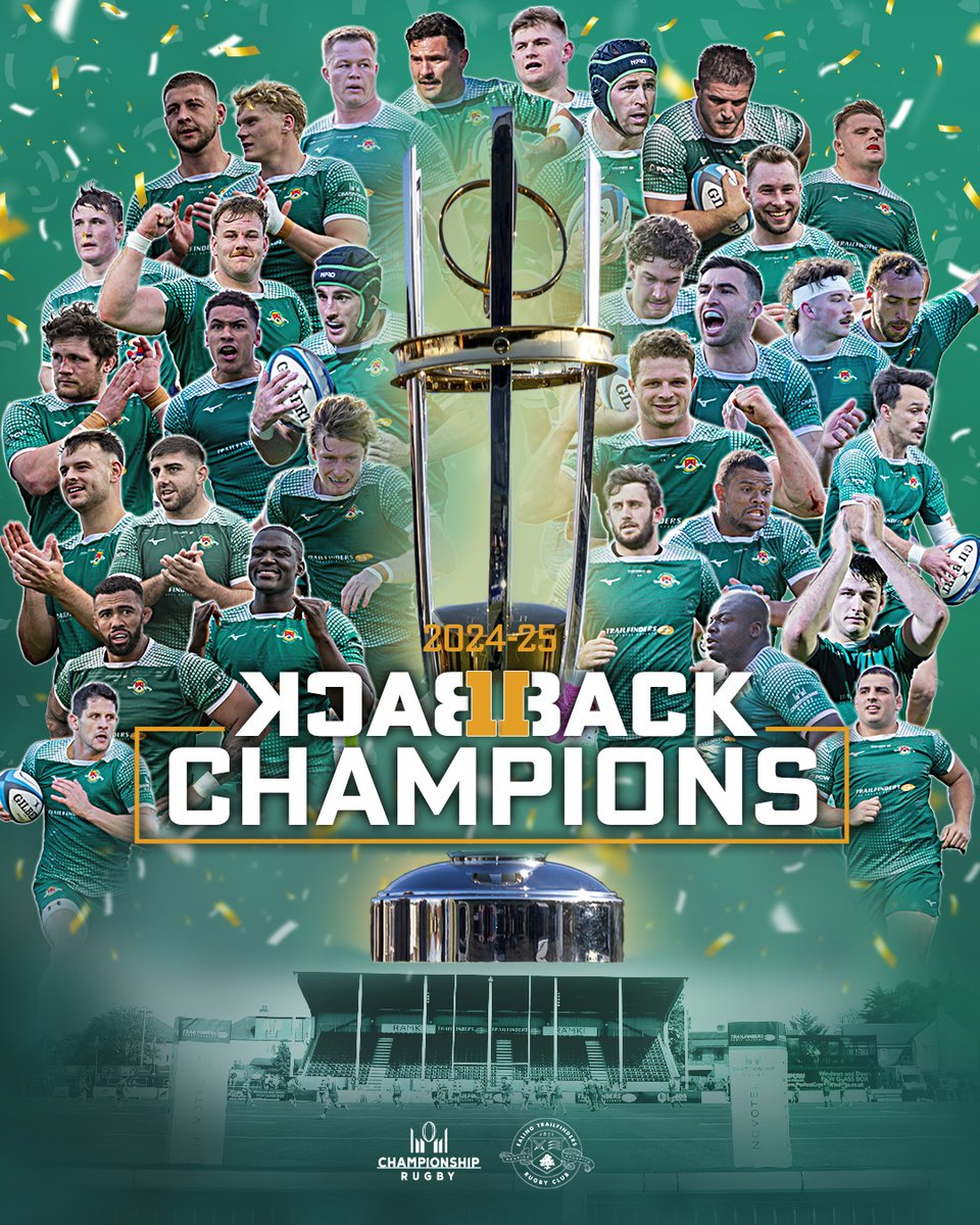 𝗧𝗥𝗔𝗜𝗟𝗙𝗜𝗡𝗗𝗘𝗥𝗦 𝗢𝗡 🔝

We have become Championship Champions for the third time 🏆

#FollowTheTrail 💚