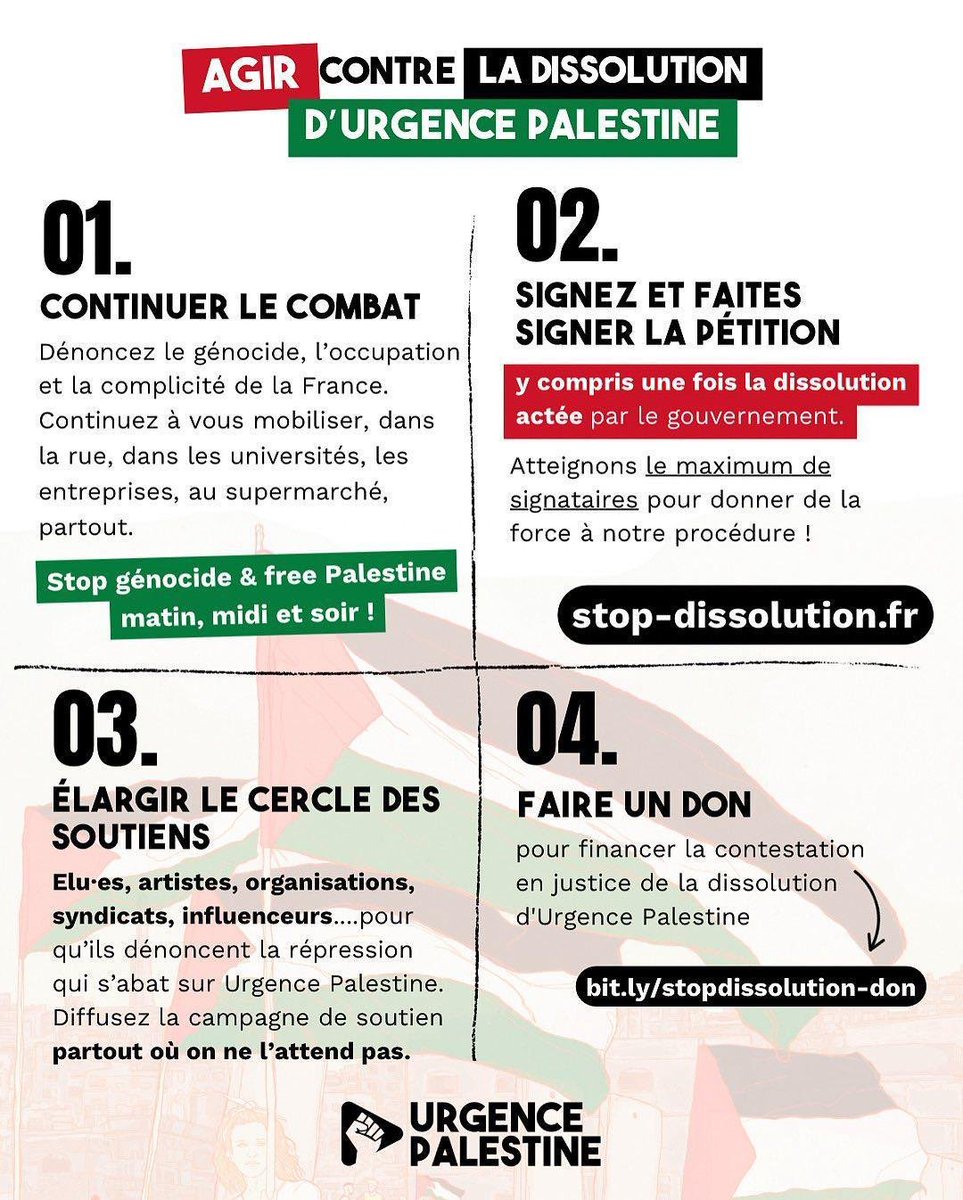🇵🇸 Le #StreamForPalestine soutient la pétition contre la disolution d’Urgence Palestine. (<a href="/urgence_pal/">Urgence Palestine</a>)

Refusons la censure et la répression des voix palestiniennes en France. 

Signez la pétition ➡️ stop-dissolution.fr