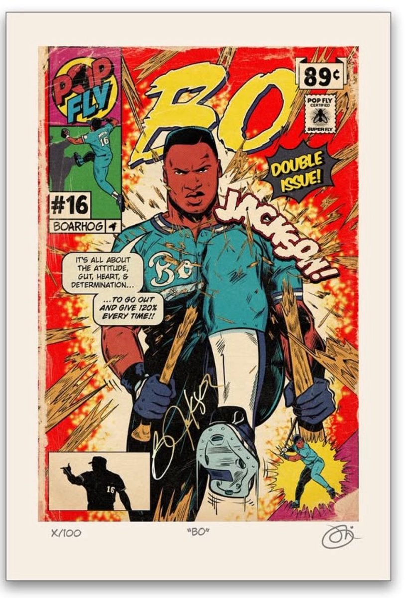 Bo Bikes Bama (@bobikesbama) on Twitter photo ❗️Our online auction closes at 7PM CT TODAY (5/17)! Place your final bids on a huge selection of items like this ultra limited edition <a href="/popflypopshop/">Pop Fly Pop Shop</a> comic style art print signed by <a href="/BoJackson/">Bo Jackson</a>. Vacation packages, Talladega tix, Iron Bowl tix, & much more: auctria.events/bobikesbama2025 ❗️Our online auction closes at 7PM CT TODAY (5/17)! Place your final bids on a huge selection of items like this ultra limited edition <a href="/popflypopshop/">Pop Fly Pop Shop</a> comic style art print signed by <a href="/BoJackson/">Bo Jackson</a>. Vacation packages, Talladega tix, Iron Bowl tix, & much more: auctria.events/bobikesbama2025