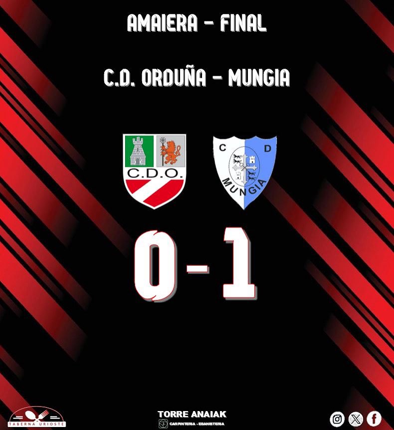 🔴⚪️PRIMER EQUIPO🔴⚪️
Amaiera / Final
C.D. Orduña 0-1 Mungia