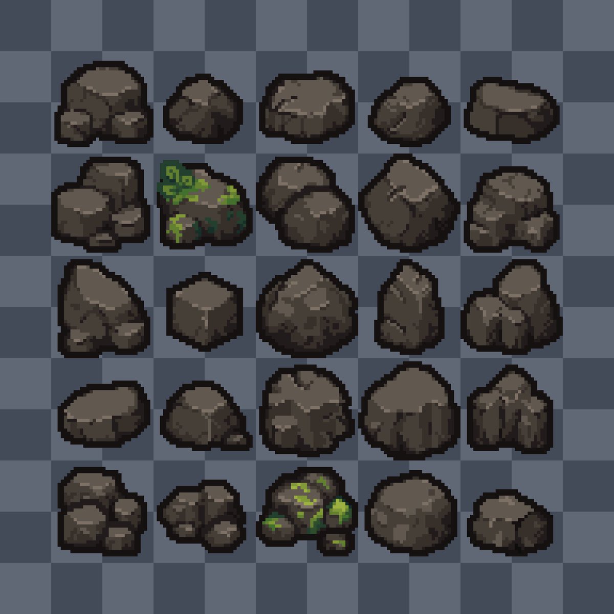 way_of_the_crow's tweet photo. Rock assets in #pixelart https://t.co/db7akdDHYy